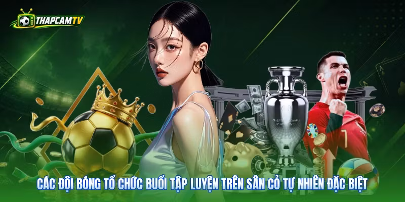 Các đội bóng tổ chức buổi tập luyện trên sân cỏ tự nhiên đặc biệt